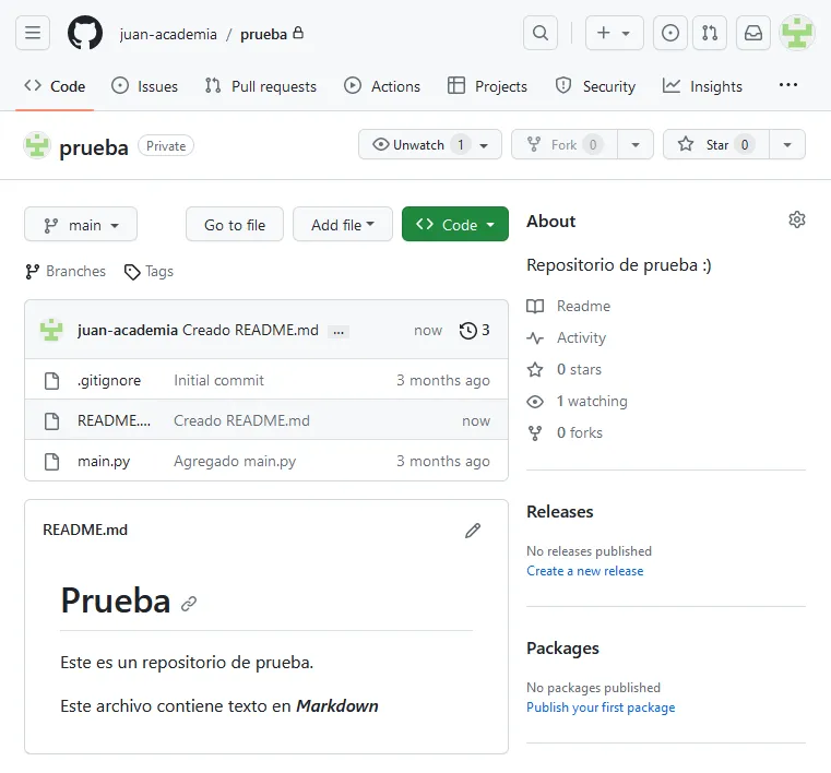 crear readme
