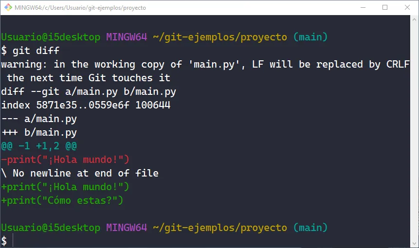git diff